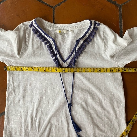 Boden Womens Pompom Dress Cover Up SZ 8 Preppy Boho Beach Pool Party Tunic - Picture 7 of 8